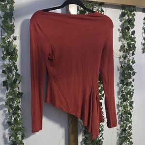 NWT ASOS Chic Asymmetrical Rust Long Sleeve Top